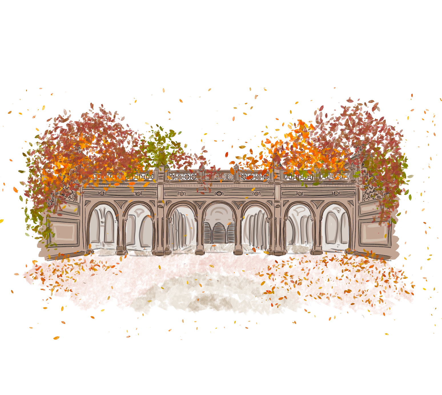Bethesda Terrace in Fall - Central Park
